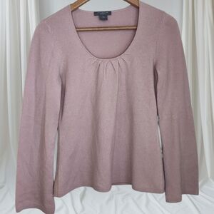 Ann Taylor Soft Pink Scoop Neck Cashmere Sweater. Size M